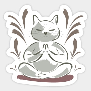 Meditating Cat Sticker